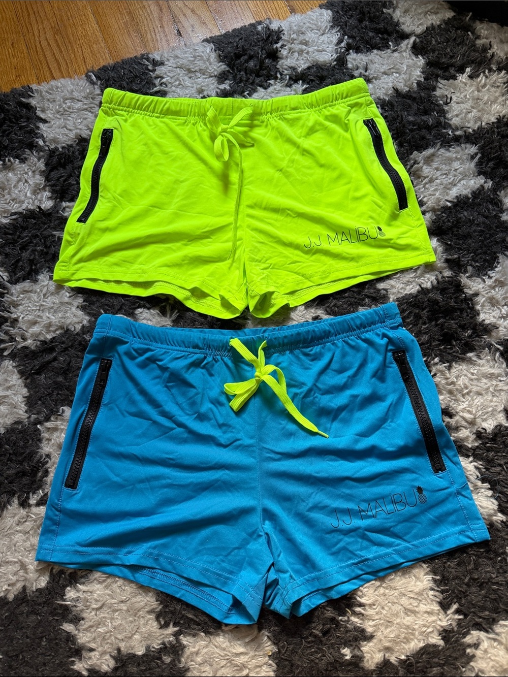 Malibu Men’s Athletic Shorts - Neon Yellow & Teal Blue